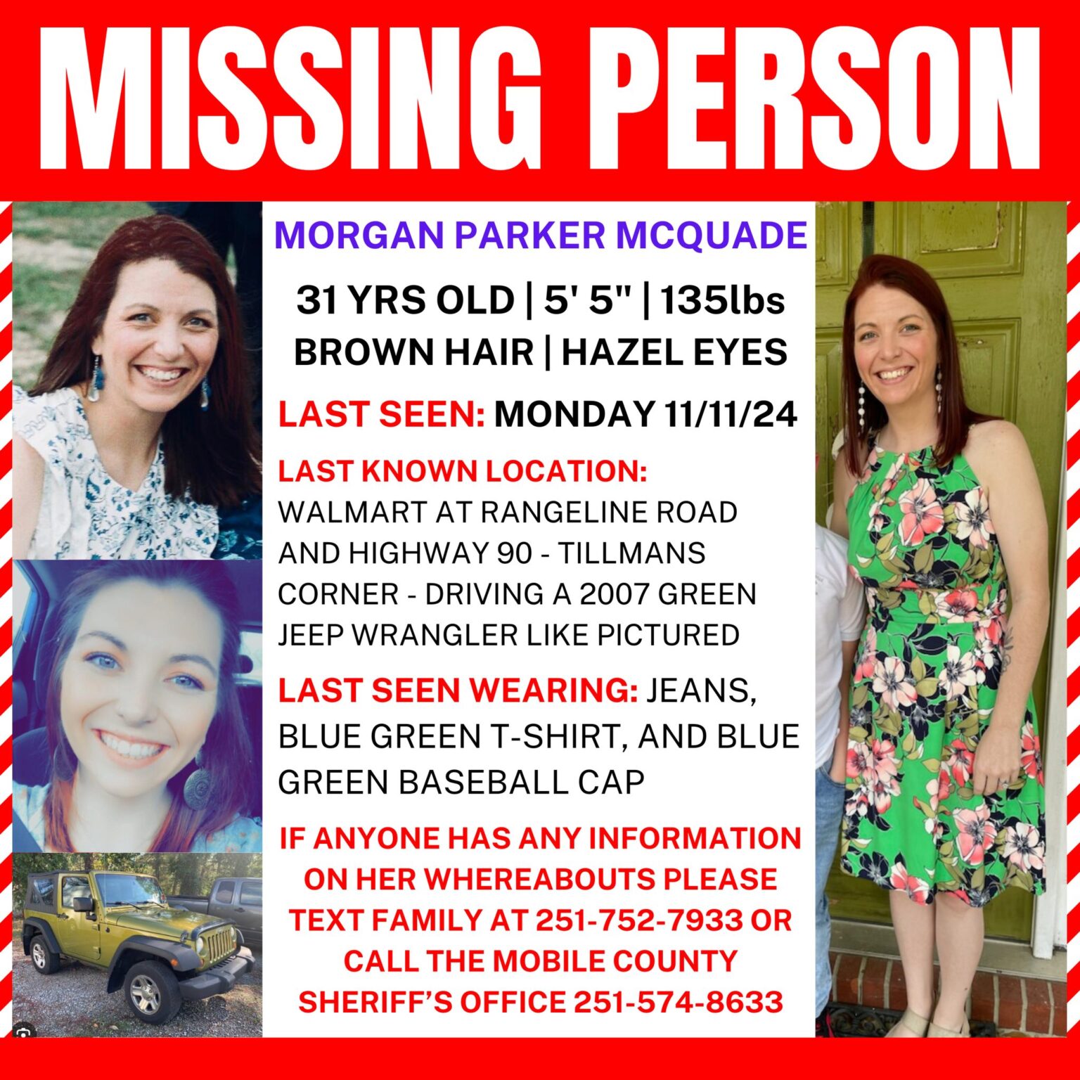 Morgan Parker McQuade Missing: Alabama Community Seeks Help in Search for Wilmer Woman